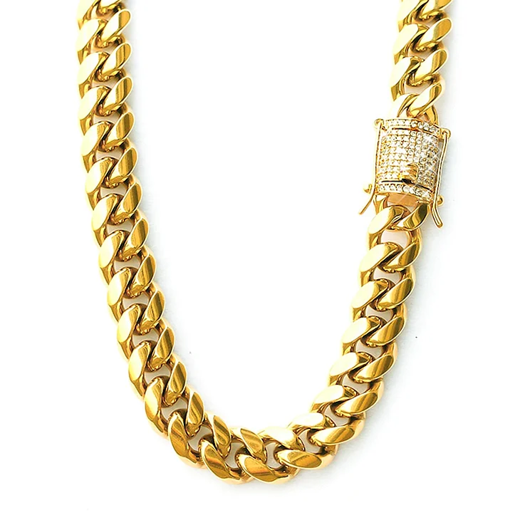 10mm Miami Cuban 14k Chain White Gold