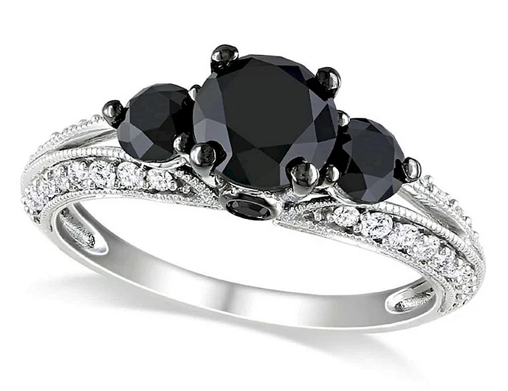 Black Diamond Engagement Ring