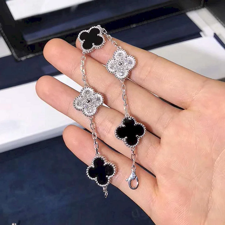 Браслет van Cleef Alhambra черный