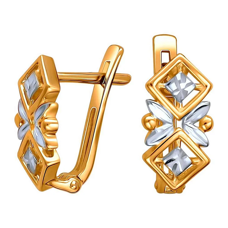 Бронницкий ювелир серьги из красного золота э2972-01с119311