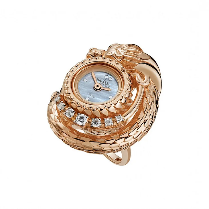 Часы-перстень серебряный Flora 1265s1-k3 дракон