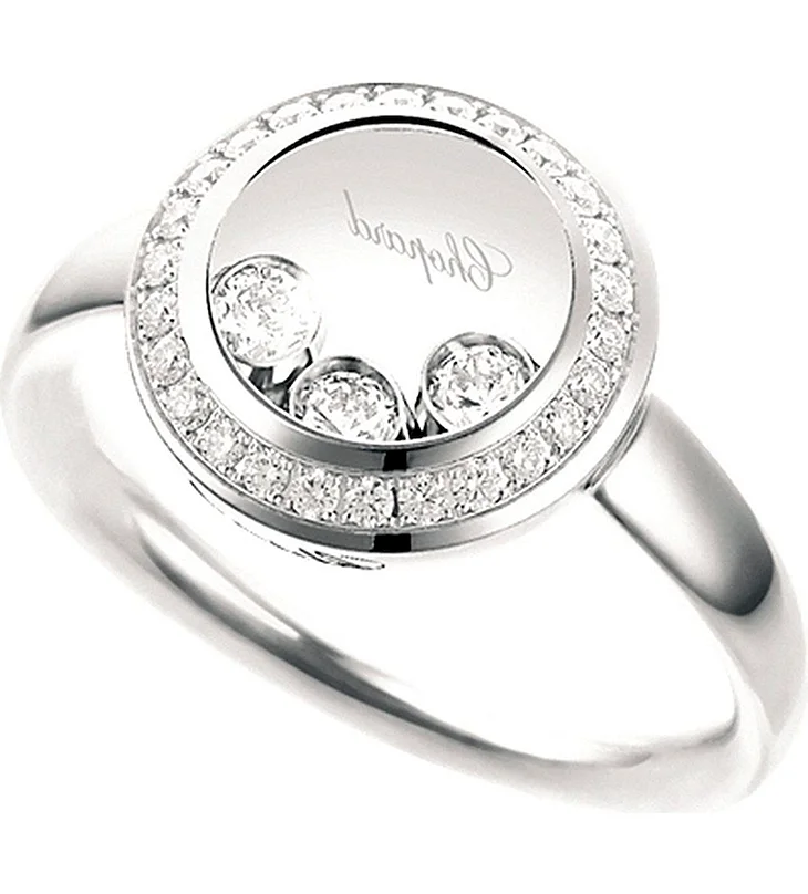 Chopard Happy Diamonds Oval Ring White Gold