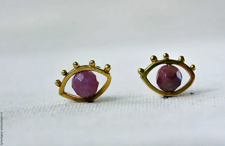 Earrings with Rubies