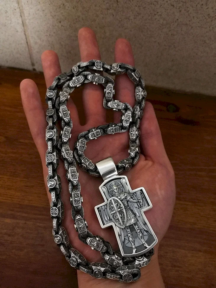 Федоро крест серебро цепь