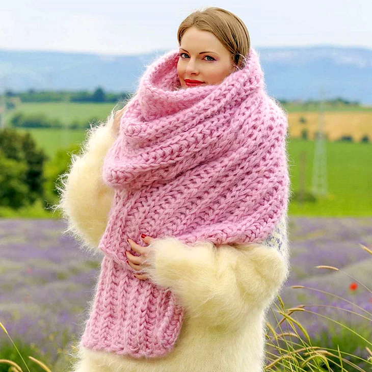 Fuzzy Extra long Mohair Scarf