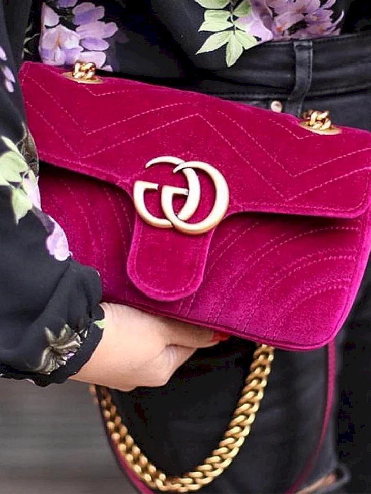 Gucci Marmont Velvet Pink