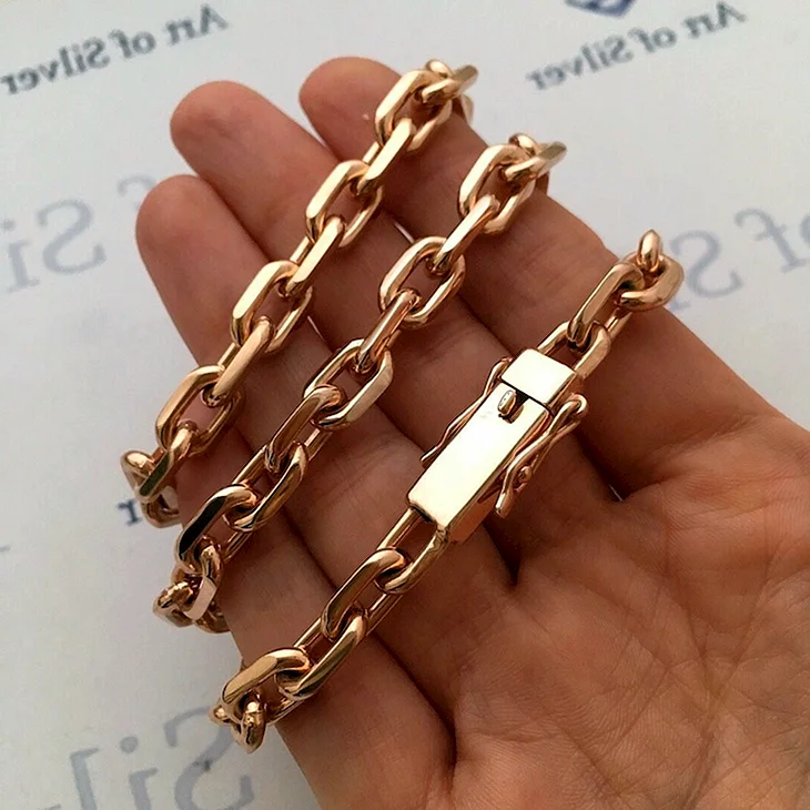 Якорная цепь золото мужская