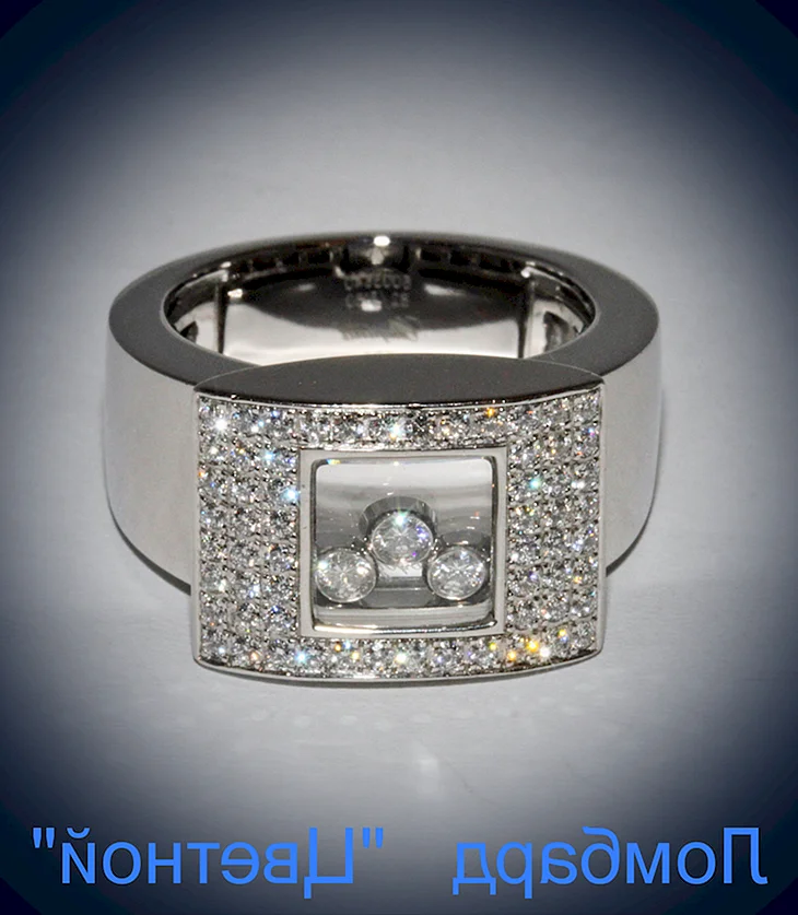 Кольцо Chopard с плавающим бриллиантом
