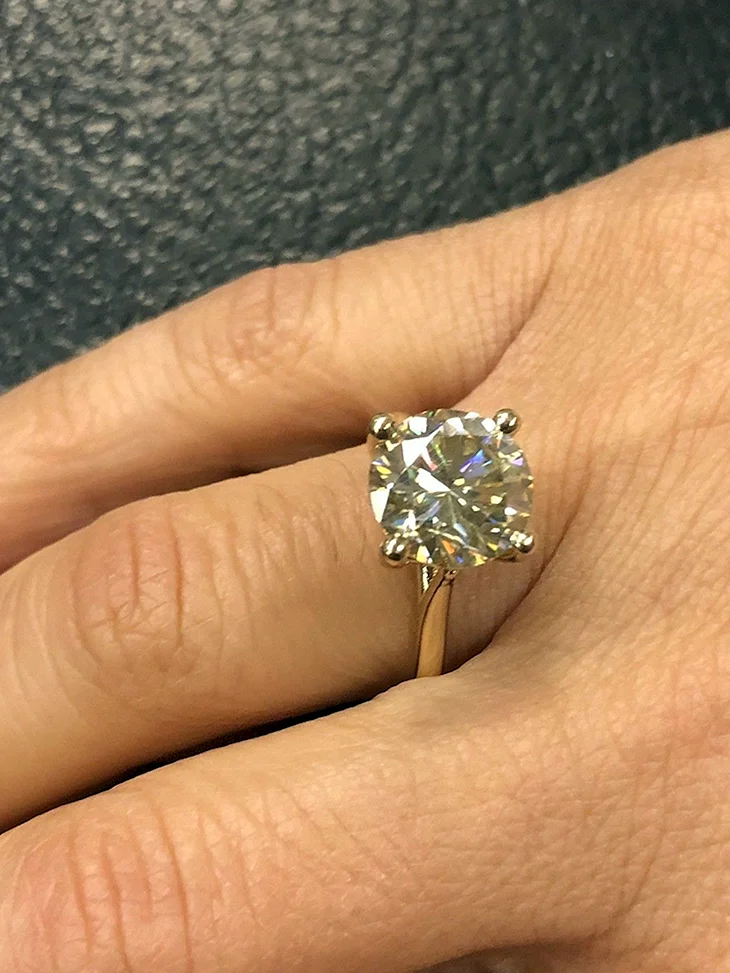 Кольцо с муассанитом 3ct