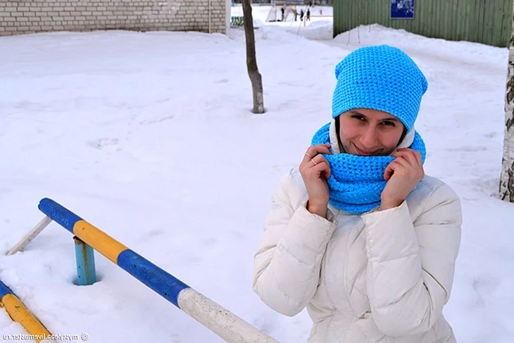 Комплект шапка снуд из Ализе Софти