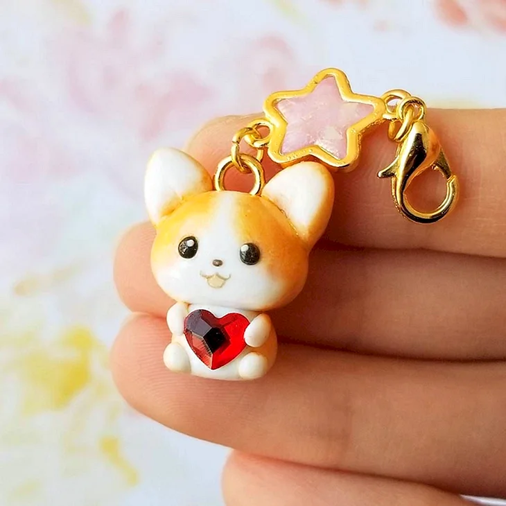 Корги серьги из полимерной глины