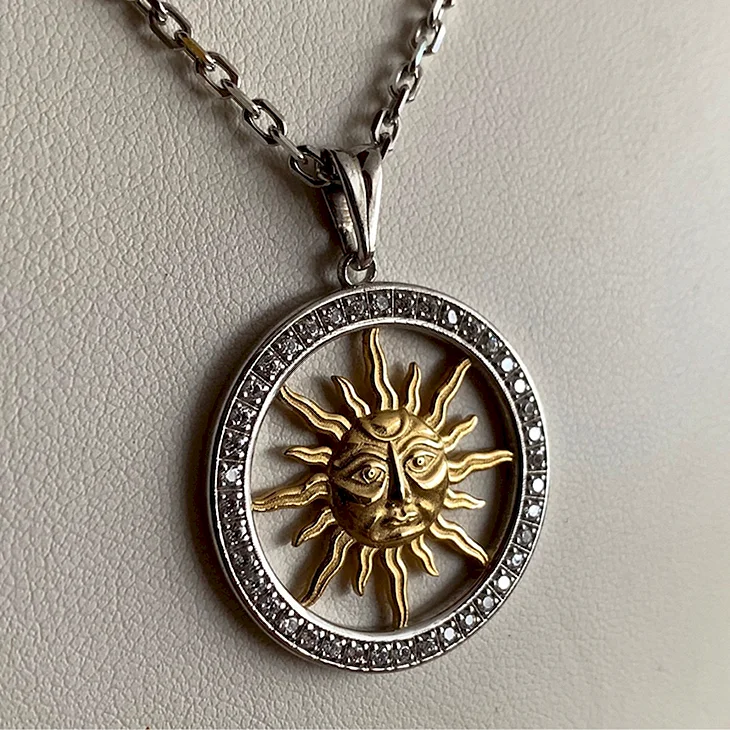 Медальон солнце серебро Санлайт