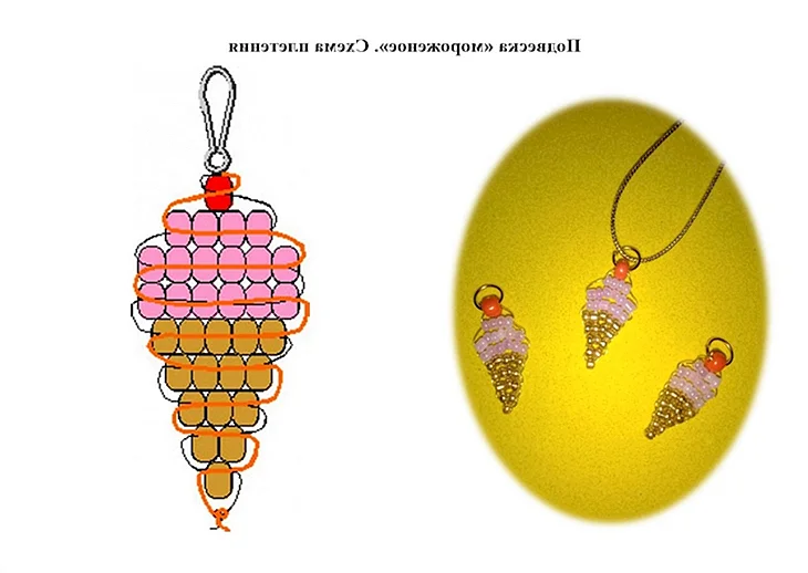 Мороженое из бисера схема