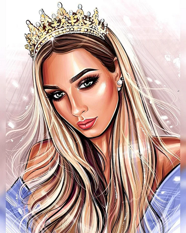 Нарисованная девушка Королева