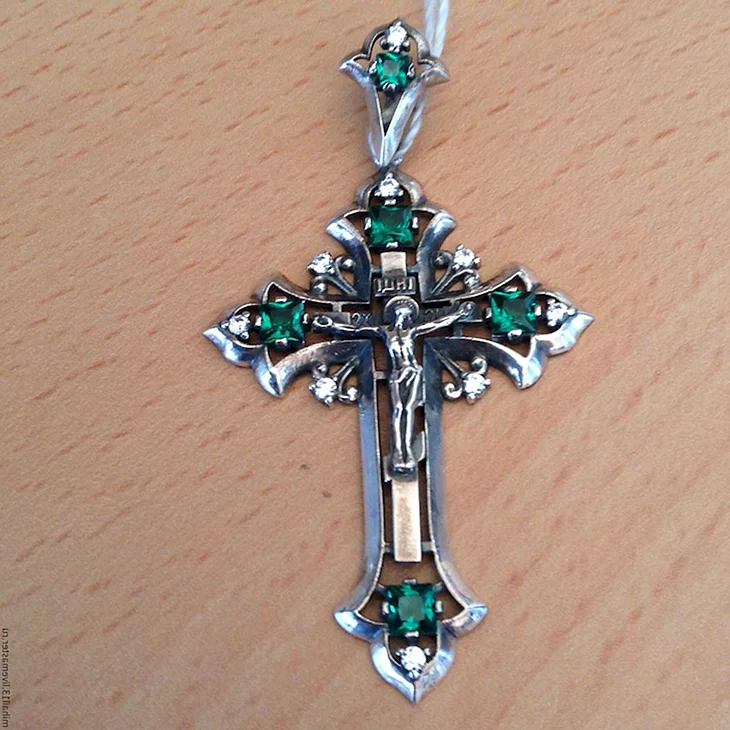 Подвеска крест из серебра 22х42