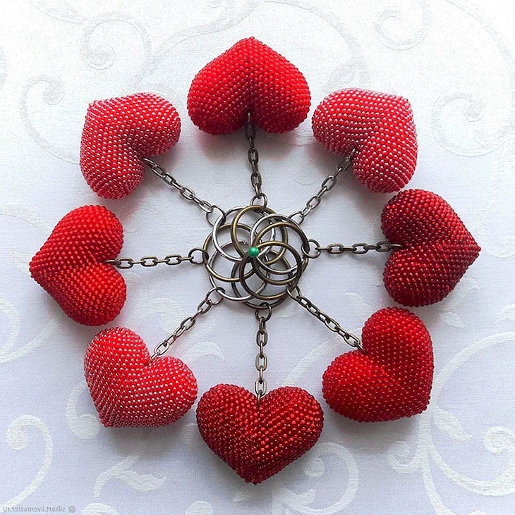 Сердечко из бисера крючком