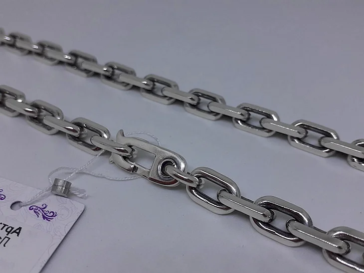 Серебряная цепочка Якорная 60 см