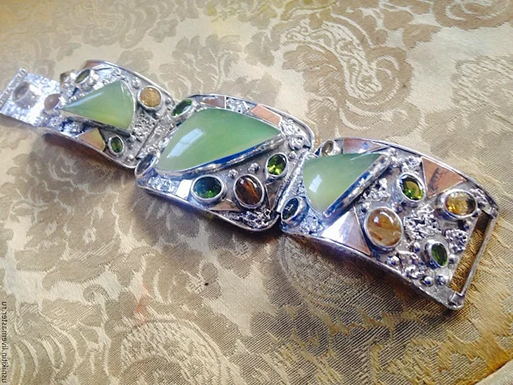 Серебряные украшения инкрустированные золотом