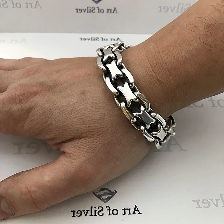 Серебряный браслет мужской Якорная цепь 100гр