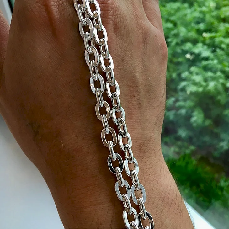 Серебро 925 пробы цепь якорь