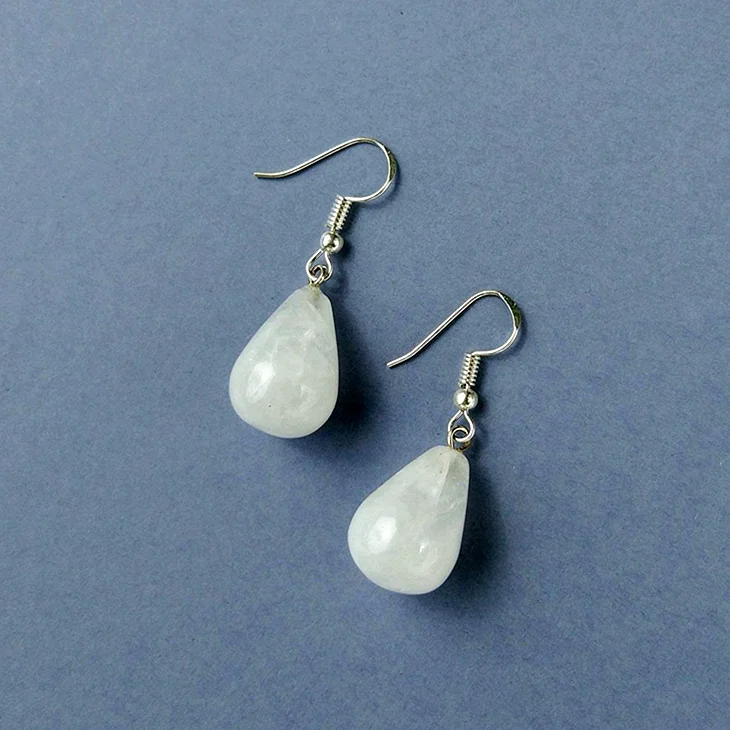 Сережки из горного хрусталя каплевидные