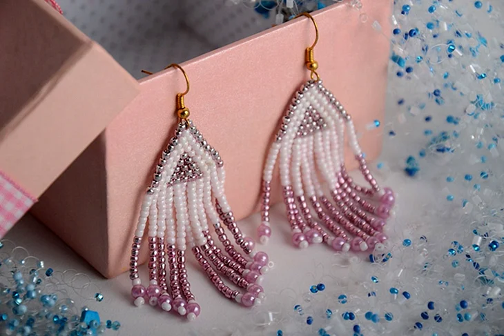 Сережки из стекляруса