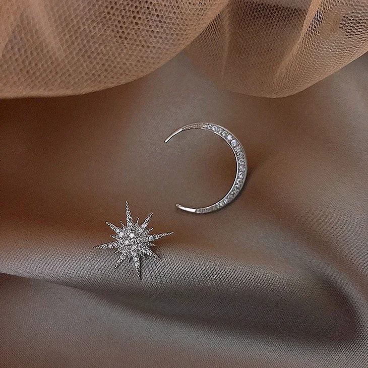 Серёжки Луна и звезда