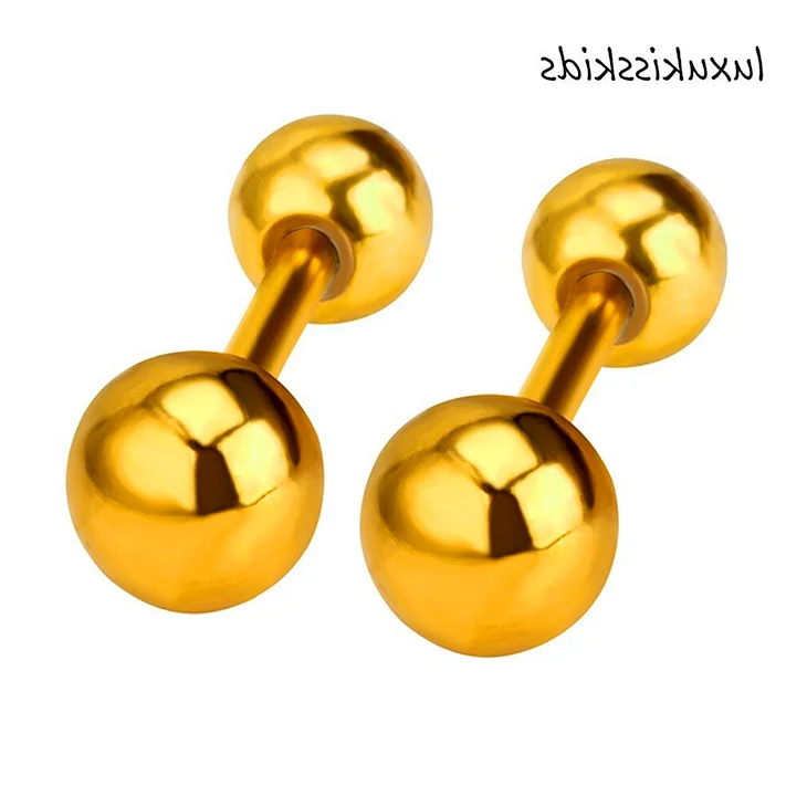 Сережки шарики золотые гвоздики для девочки