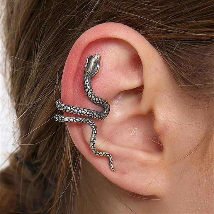 Серьга кафф змейка