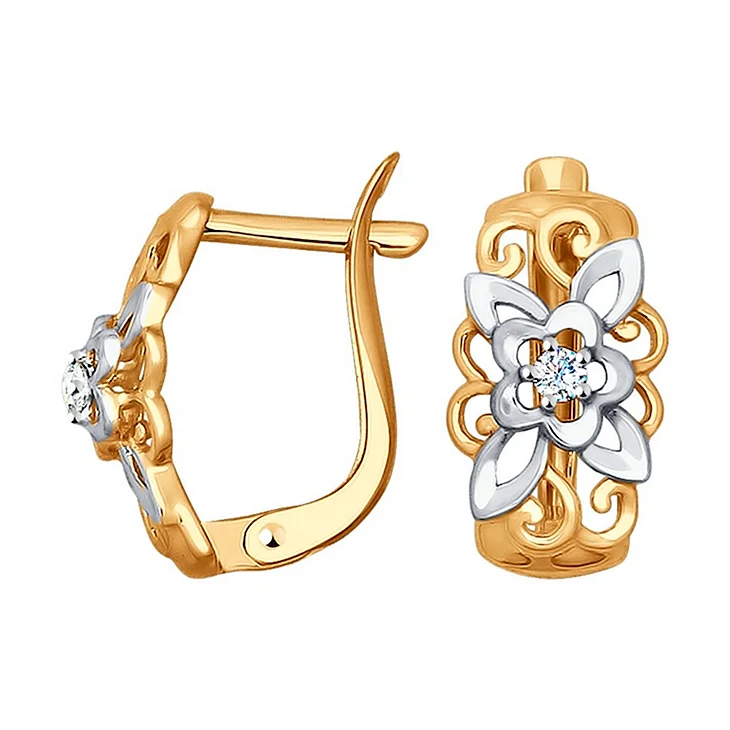 Серьги 027625 фианиты