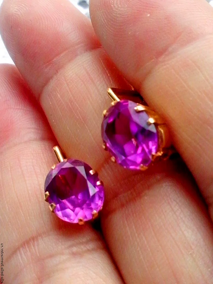 Серьги 583 шпинель