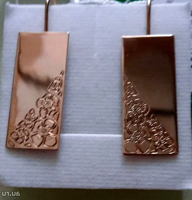 Серьги 585 пробы пластины
