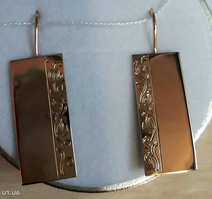 Серьги 585 пробы пластины