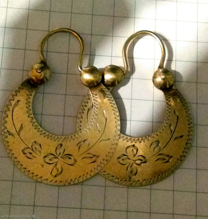 Серьги 875 пробы калачи