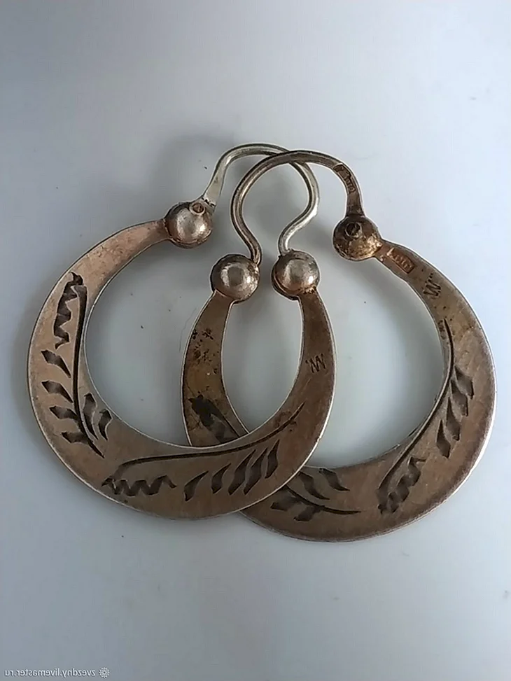 Серьги 875 пробы калачи