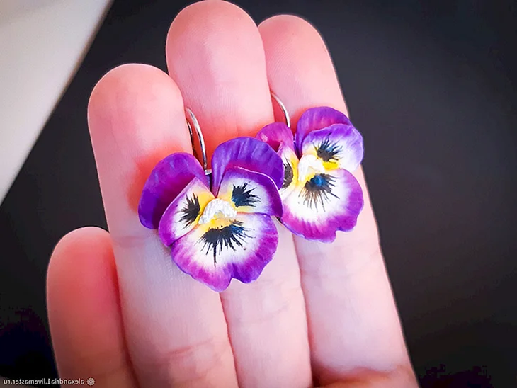 Серьги Анютины глазки