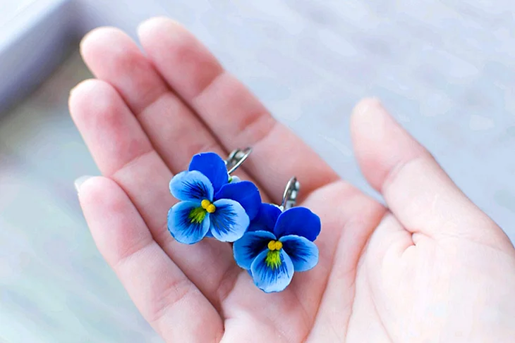 Серьги Анютины глазки