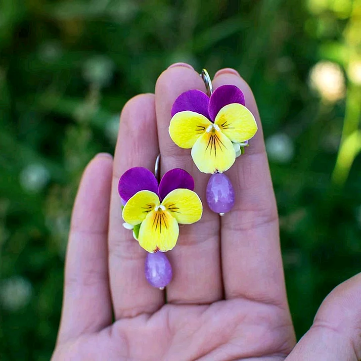 Серьги Анютины глазки