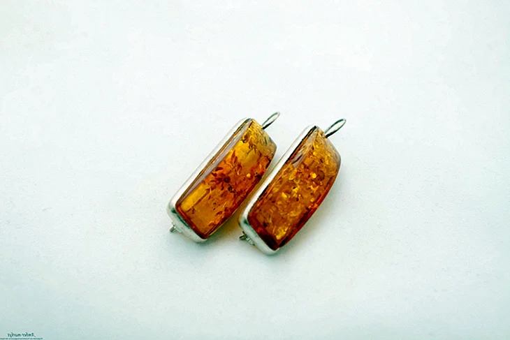 Серьги арт.25020500237 янтарь