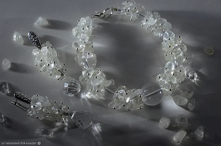 Серьги грозди из горного хрусталя