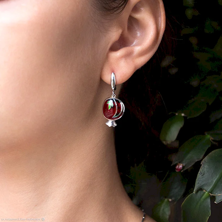 Серьги he780 гранат
