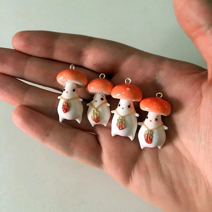 Серьги инди КИД грибы