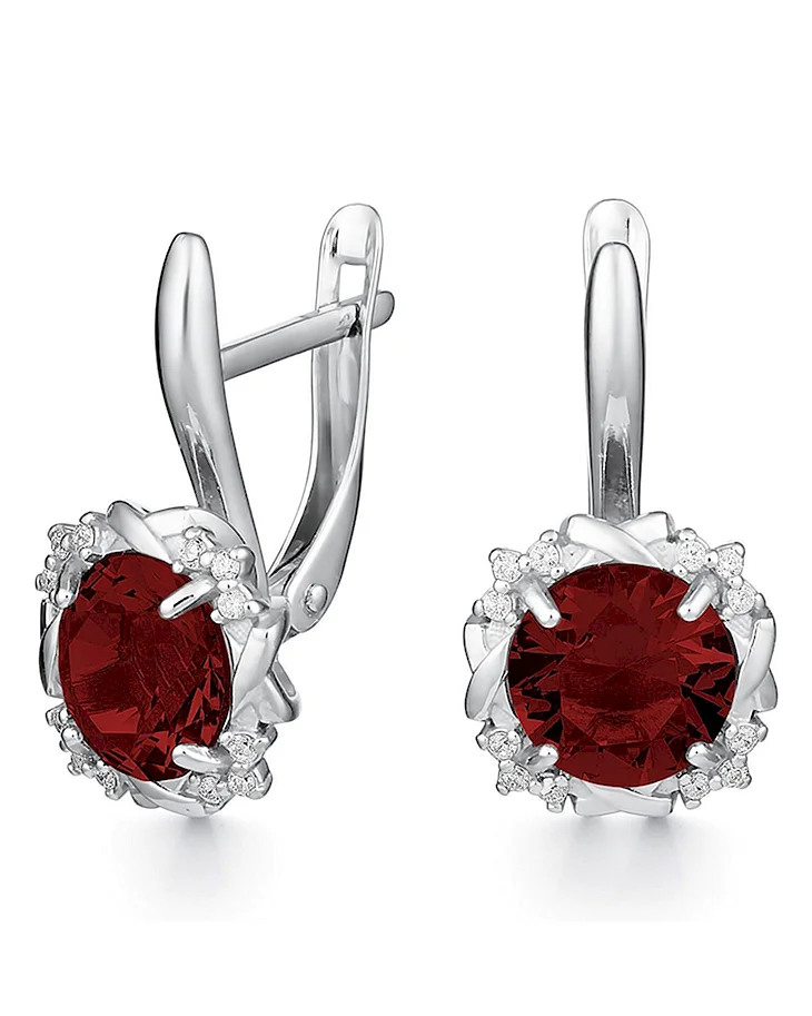 Серьги intalia из серебра с гранатом
