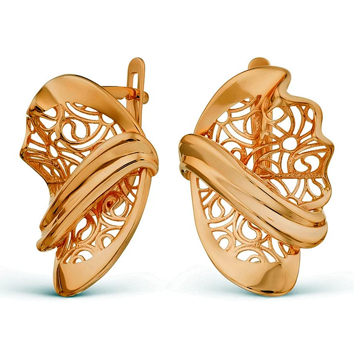 Серьги из красного золота 585 пробы