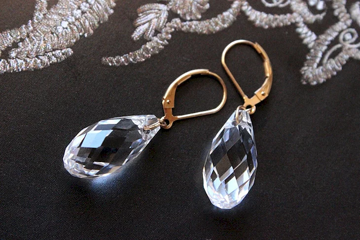 Серьги из серебра с горным хрусталём, 92021902