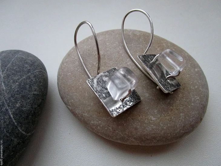 Серьги из серебра с кристаллами Swarovski артикул 94024167