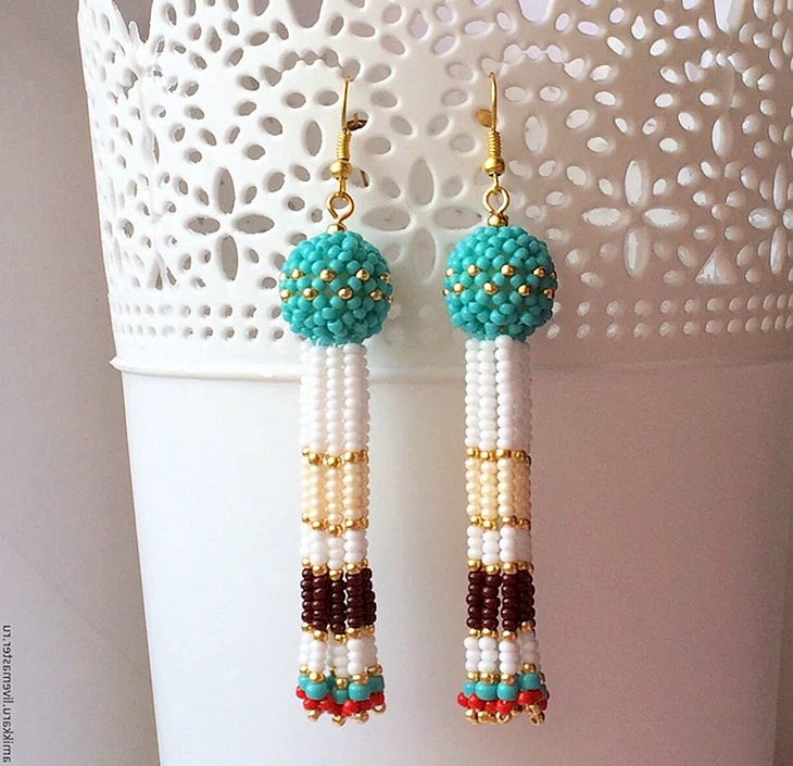 Серьги из стекляруса