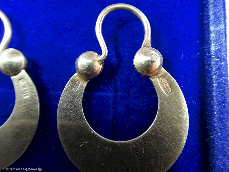 Серьги калачи серебро 875