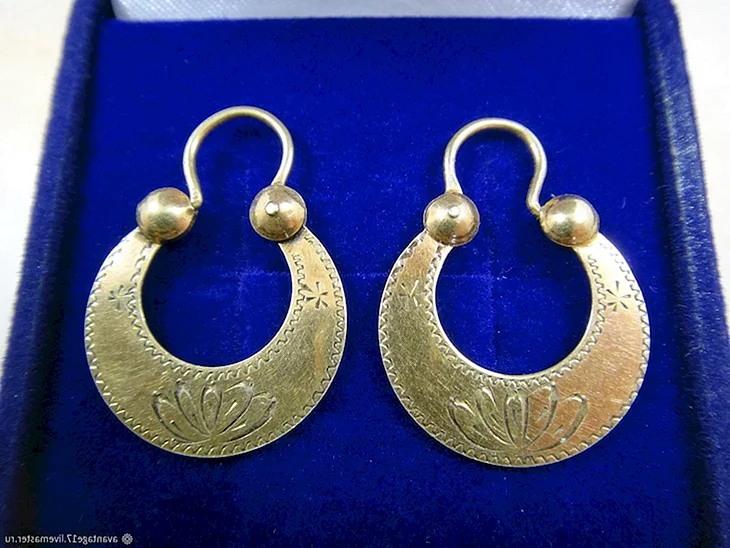 Серьги калачи серебро 875
