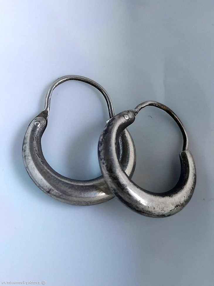 Серьги калачи серебро 875